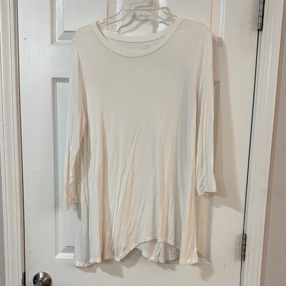 New Directions Cream Long Sleeve Top